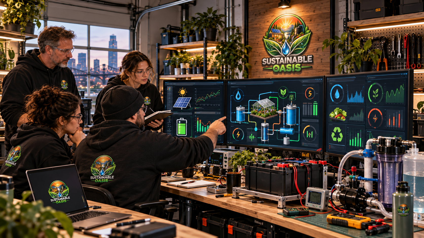 Sustainable Oasis digital Control Room for physical project monitoring